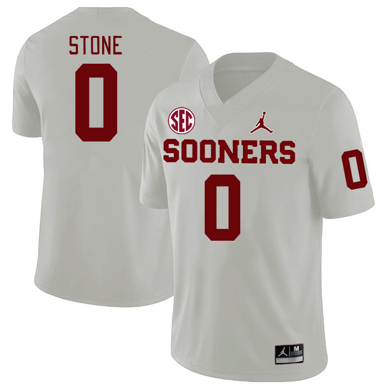 #0 David Stone Oklahoma Sooners 2024 SEC Conference College Football Jerseys-White